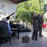 Ellis Marsalis, Roland Guerin,  Kermit Ruffins, Dr Michael White - Sunrise concert on International Jazz Day, April 30, 2012 at Congo Square, New Orleans.