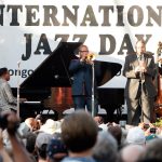 Herbie Hancock, Terence Blanchard, Dr Michael White, Roland Guerin - Sunrise concert on International Jazz Day, April 30, 2012 at Congo Square, New Orleans.