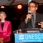 Irina Bokova & Herbie Hancock, at UNESCO Headquarters on April 27, 2012